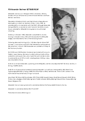 A preview of a PDF biography for Stelman, Alexander